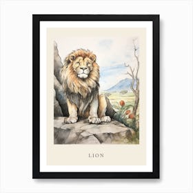 Beatrix Potter Inspired  Animal Watercolour Lion 2 Art Print