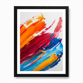 Abstract Colorful Brush Strokes Art Print