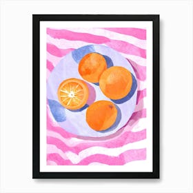 Oranges On A Plate Art Print