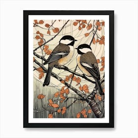 Art Nouveau Birds Poster Grebe 1 Art Print