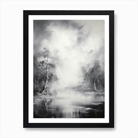 Ethereal Landscape Abstract Black And White 7 Art Print