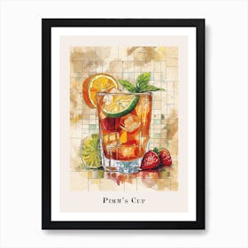 Pimm S Cup Tile Poster 4 Art Print