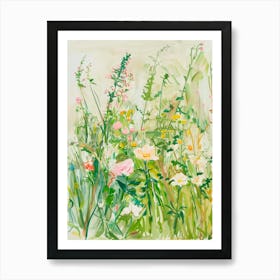 Green Meadow - Soft Colors Painting Landscape Art Print