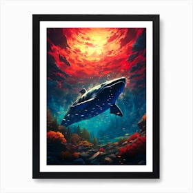 Whale In The Ocean Art Print