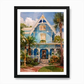 Blue Victorian House Art Print