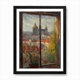 Window View Of Prague In The Style Of Impressionism 4 Art Print