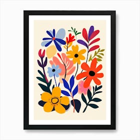 Flowers On A White Background 9 Art Print