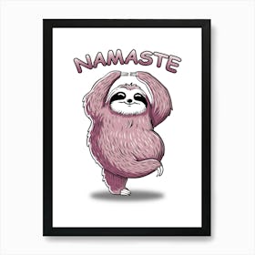 Namaste, Yoga Lover Sloth Art Print