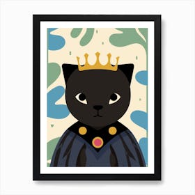 Little Black Panther 1 Wearing A Crown Art Print