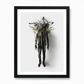 Man With A Head Full Of Paint Art Print