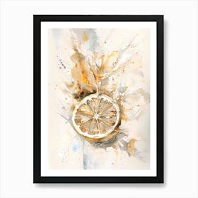 Lemon In Watercolor Technique Vintage Look Watercolor Trending Art Print