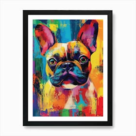 French Bulldog Colourful Portrait Poster