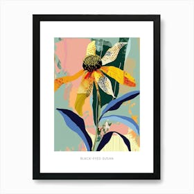 Colourful Flower Illustration Poster Black Eyed Susan 4 Art Print