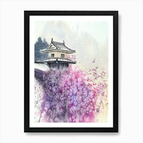 Sakura Blossoms watercolor Art Print