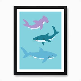 Sharks Art Print