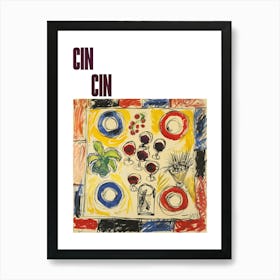 Cin Cin Poster Wine Lunch Matisse Style 8 Art Print