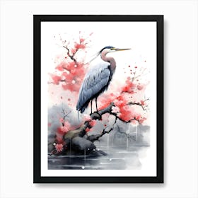 Heron bird Art Print