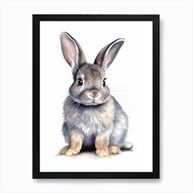 Baby Bunny Watercolour Nursery 6 Art Print