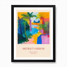 Colourful Gardens Harry P Leu Gardens Usa 1 Red Poster Art Print