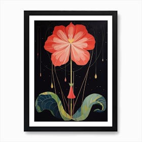 Amaryllis 1 Hilma Af Klint Inspired Flower Illustration Art Print