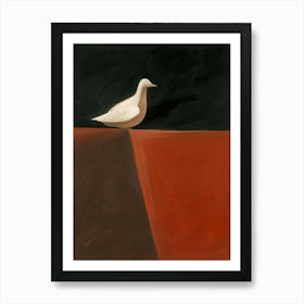 White Dove On A Red Cliff Art Print