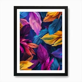 Colorful Leaves Wallpaper Art Print