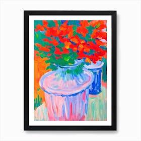 Flowers In An Urn Matisse Inspired Flower Art Print