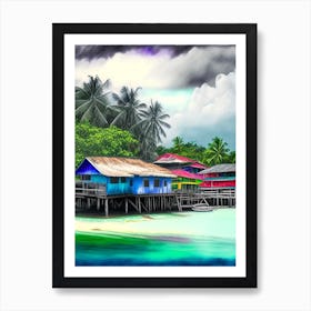 Bocas Del Toro Panama Soft Colours Tropical Destination Art Print