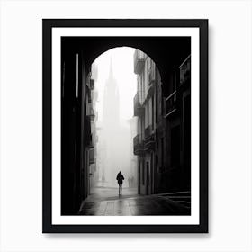 Oviedo, Spain, Black And White Analogue Photography 1 Art Print