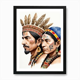 South American King & Queen Art Print