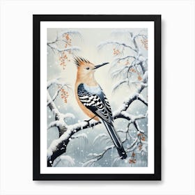 Winter Bird Painting Hoopoe 3 Art Print