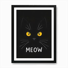 Midnight Whiskers I Meow Art Print