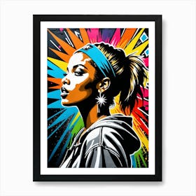 Graffiti Mural Of Beautiful Hip Hop Girl 2 Poster