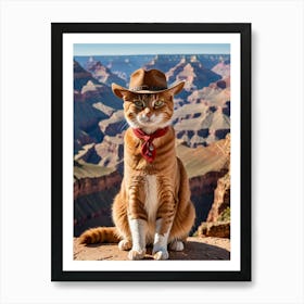 Furever Exploring A Selfie Series Cowboy Cat Art Print