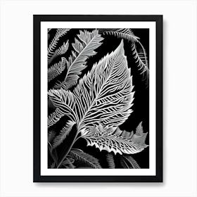 Spruce Leaf Linocut 1 Art Print