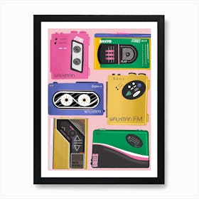 Retro Cassette Player Art Print