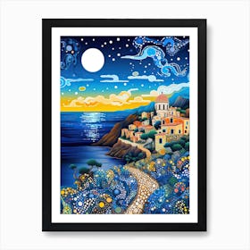 Taormina, Italy, Illustration In The Style Of Pop Art 2 Art Print