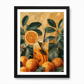 Orange Cocktail Art Print