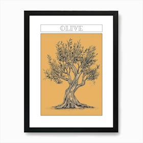 Olive Tree Minimalistic Drawing 4 Poster Art Print
