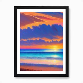 Sunset At The Beach By Person 2 Art Print