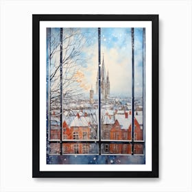 Winter Cityscape Cologne France Art Print