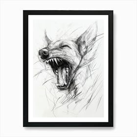 Loose And Gestural Sketch Of An Aggressive Dog Art Print