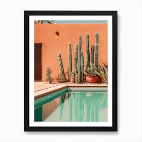 Morrocan Style Swimming Pool Cacti Summer Photography Art Print