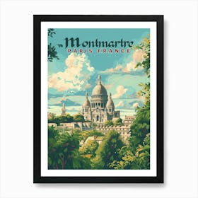 Montmartre Paris Vintage Travel Poster Art Print