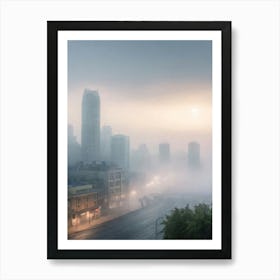 Cityscape At Dusk Art Print