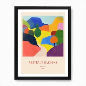 Colourful Gardens Nara Park Japan 1 Red Poster Art Print