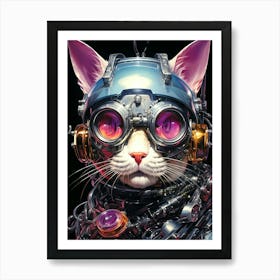 Cat With Goggles Art Print