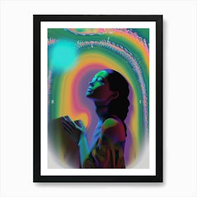 Colorful portrait of a woman, "Attraction" Art Print