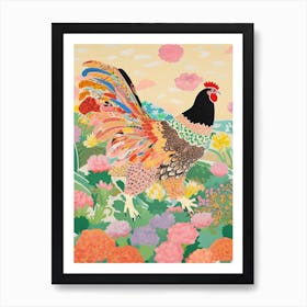 Maximalist Bird Painting Chicken 3 Art Print