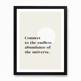 Connect To Abundance Black Art Print